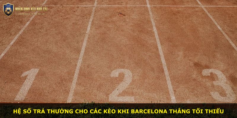 Hệ số trả thưởng cho các kèo khi Barcelona thắng tối thiểu